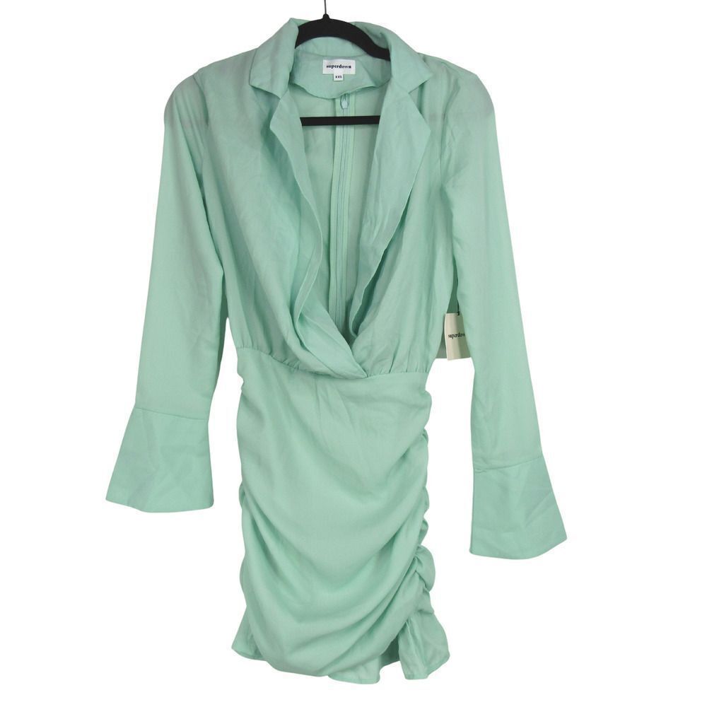 Superdown Danijela Mini Dress in Sage XXS - Picture 7 of 9